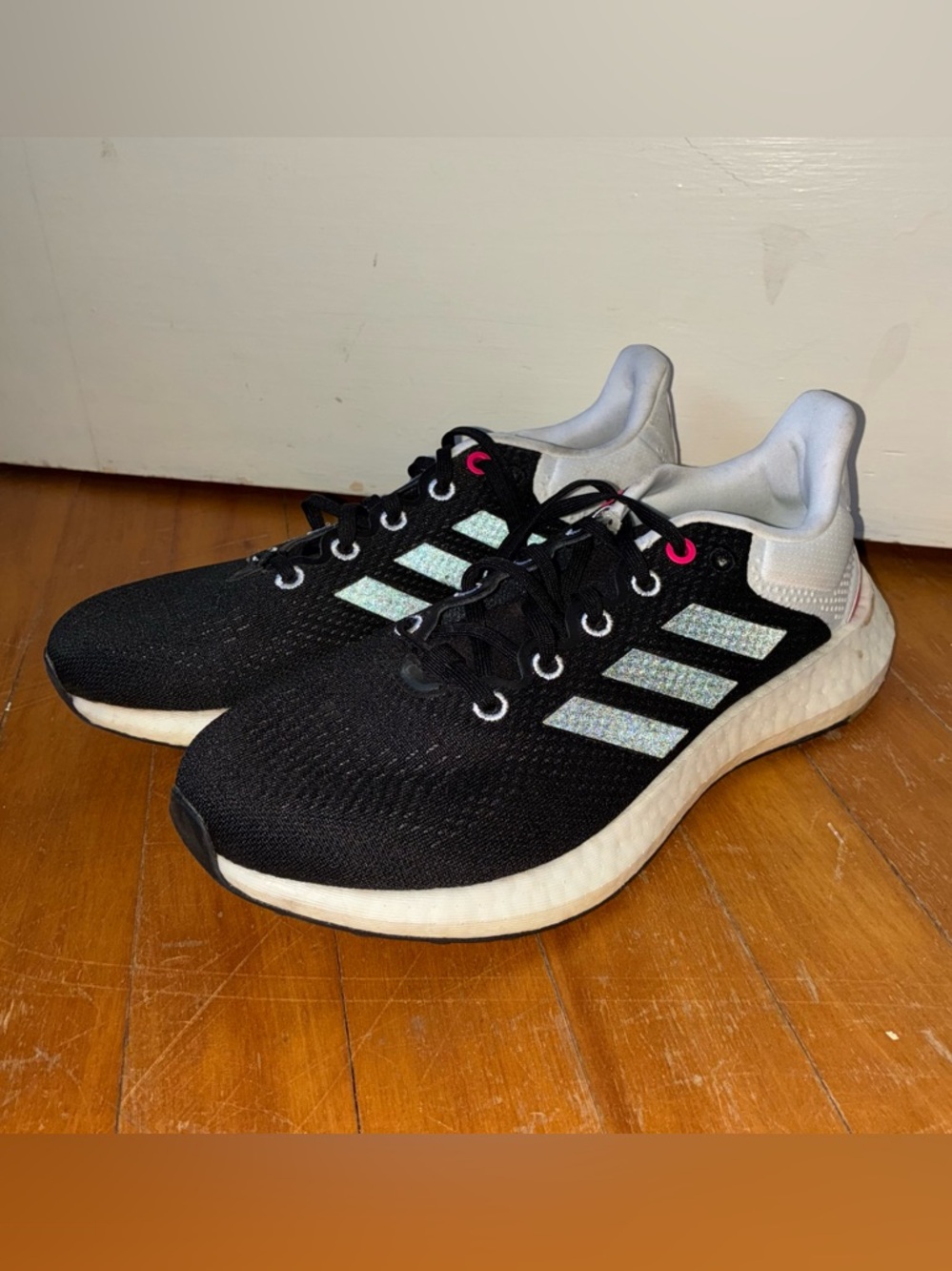 ADIDAS Pureboost 21 Running Shoes Black/White WOMEN Size 9 GX8088